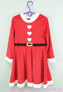 Dívčí sametové šaty Miss Santa H&M vel. 128