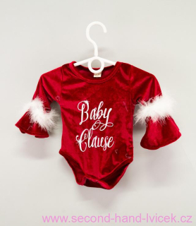 Dívčí červené sametové body Baby Clause vel. 70